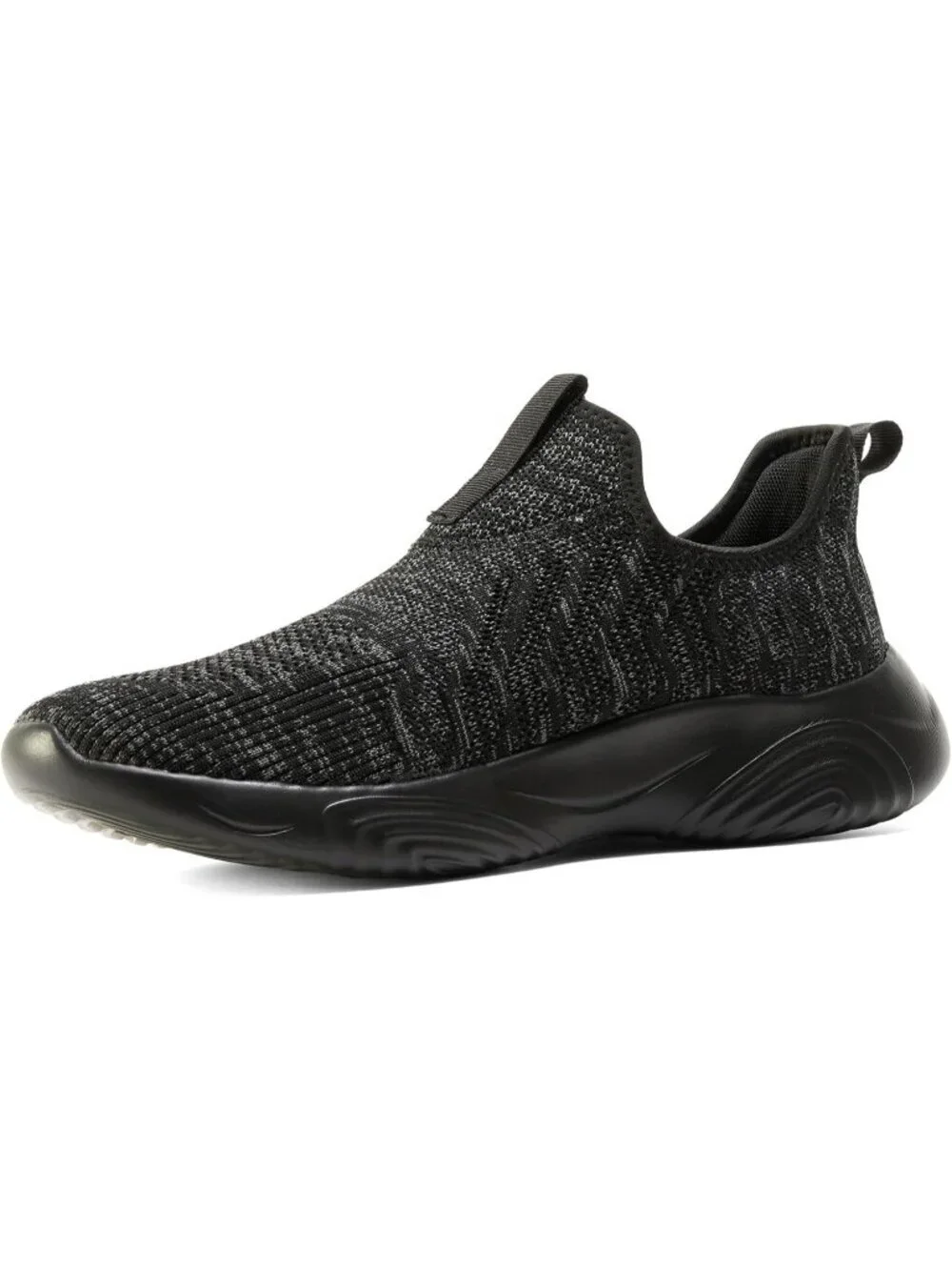 Men's Black Slip On Walking Mesh Shoes Lightweight Comfortable Gym Running Shoes